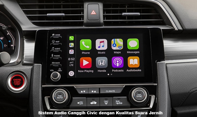 Sistem Audio Canggih Civic dengan Kualitas Suara Jernih